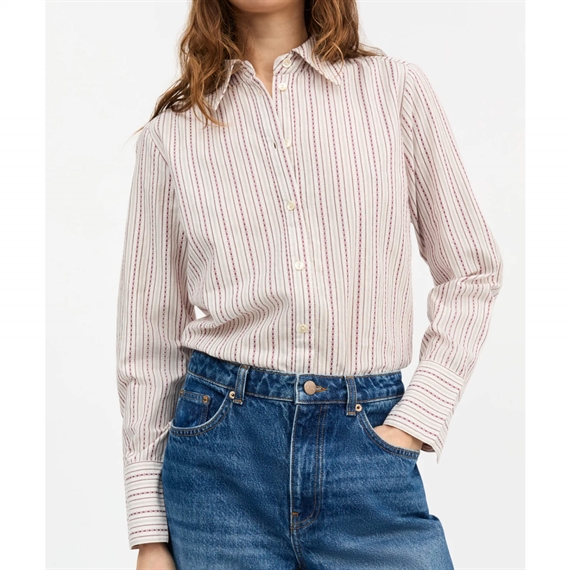 Skall Studio Fauna Skjorte, Raspberry/Cream Stripe 